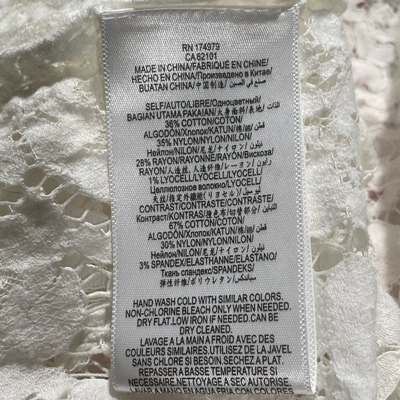 BCBGMaxAzria Lace Cream Colored  Button Down Size Medium - Picture 5 of 5